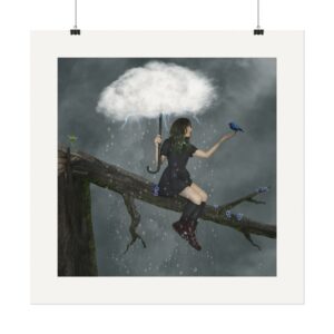 Cloudy Patience | Textured Watercolor Matte Art Print