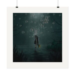 Bubbles Away | Textured Watercolor Matte Art Print
