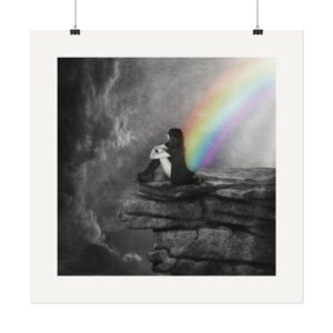 Light out of sight (B&W) | Textured Watercolor Matte Art Print