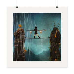 Tightrope Misery | Textured Watercolor Matte Art Print