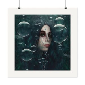 Bubble Girl | Textured Watercolor Matte Art Print